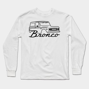 1966-1977 Ford Bronco Black With Logo Long Sleeve T-Shirt